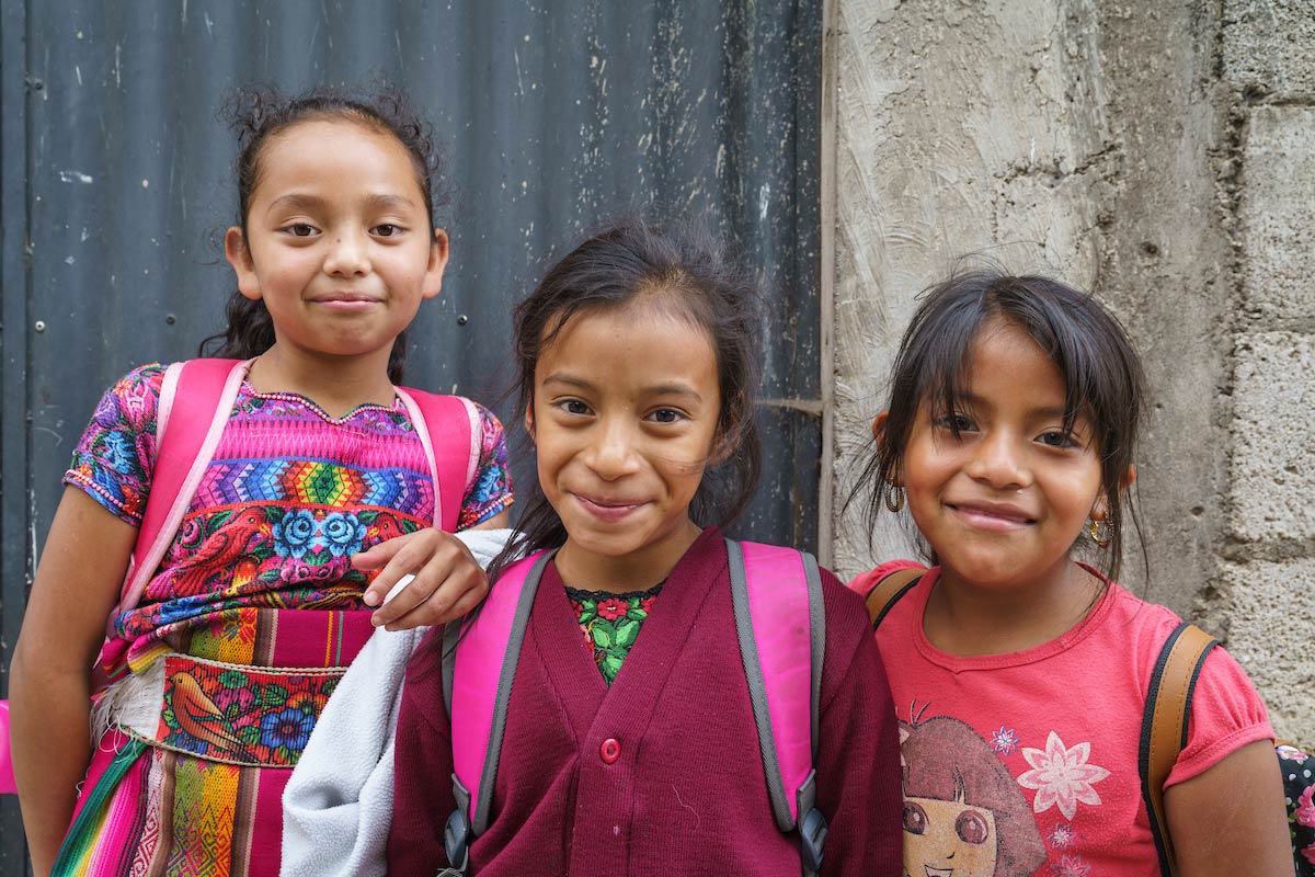 Guatemalan children smiling.